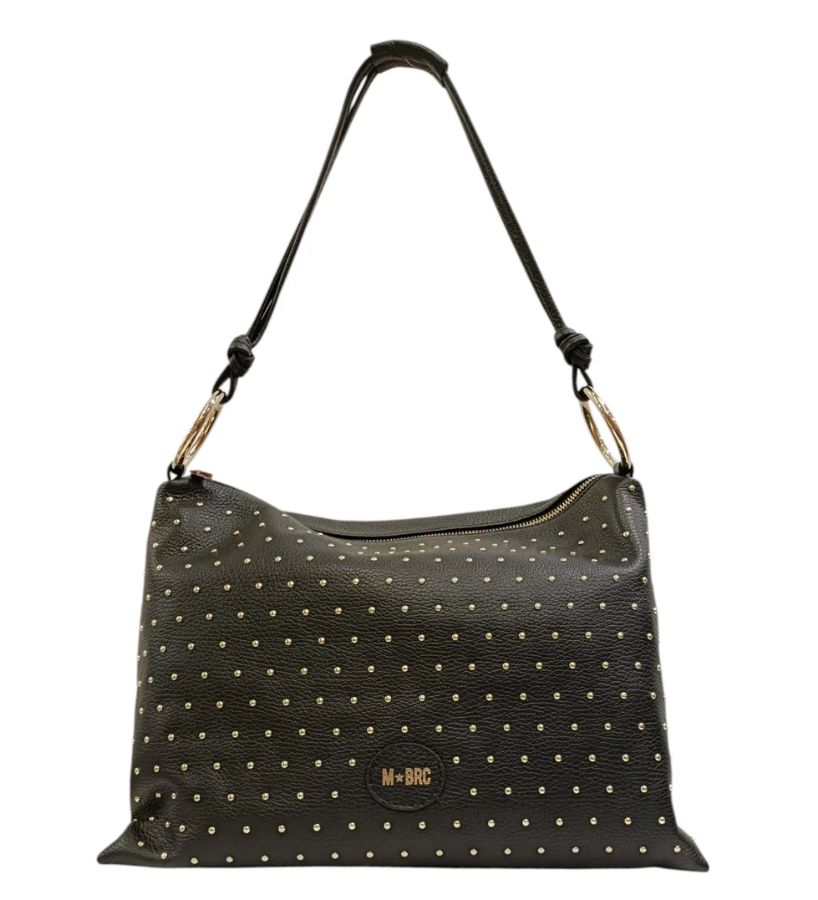 M BRC Massimo Braccialini Borsa Shopping in Pelle Linea Star Dust C126 Nero