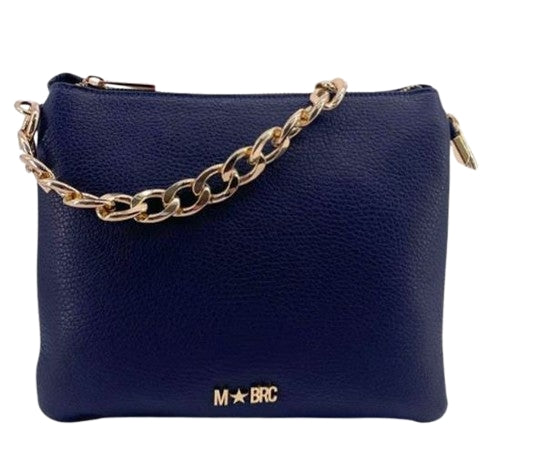 M BRC Borsa A Tracolla in Pelle Linea Piuma C162 Colore  Blu