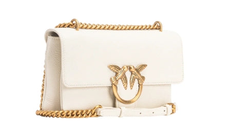 Pinko Borsa Love One Soft Mini Pelle Bottalata Bianco