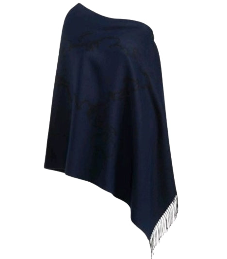 Sciarpone Alviero Martini Con Bottoni Colore Blu Notte KS001 PIAN