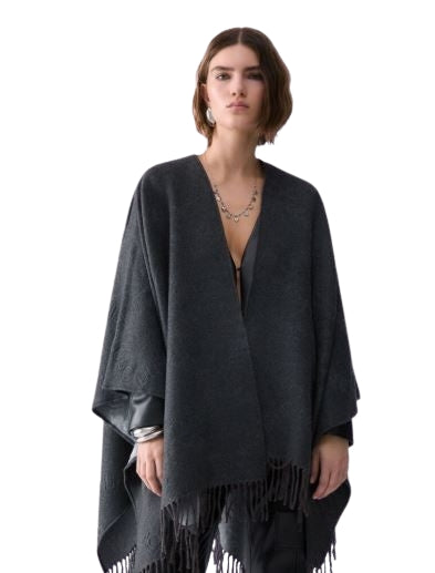 Liu Jo  PONCHO EMBOSSED LOGO 2F6042 T2751 Col. 09012 Antrancite