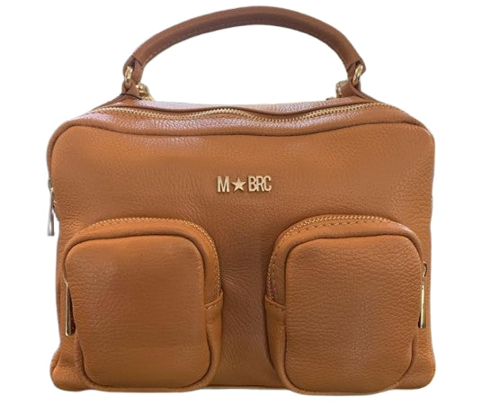 M Brc - Massimo Braccialini Borsa  In Pelle  Linea Voyager C133 Cognac