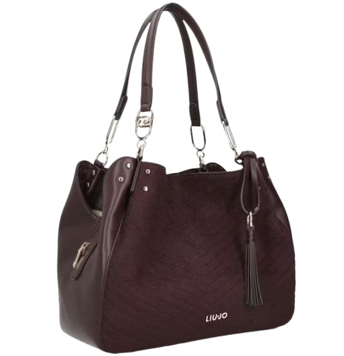 Borsa  Liu Jo  M Satchel   CIRRY AF6185 T760A Col.91718 Red aubergin