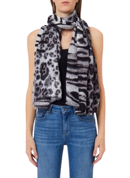 Liu Jo  Stola FUR MIX ANIMALIER 2F6067 T2745 Col. 22222 Nero