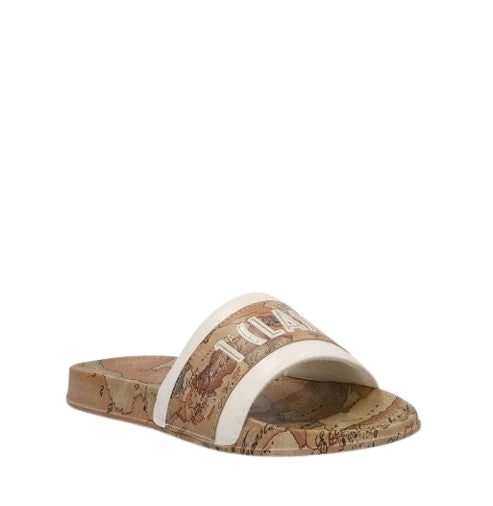 Alviero Martini 1A Classe Ciabatta  N 2499 1904  Col. X013   White/Beige Geo