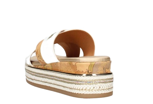 Alviero Martini 1A Classe Sandali Scalzati N 2177 0371 Geo Classic Bianco