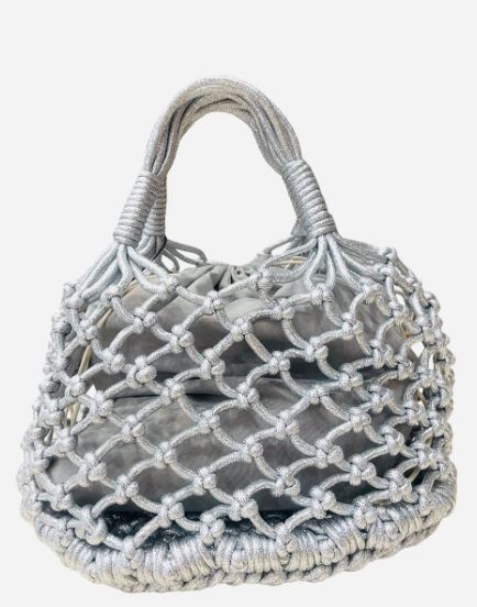 M BRC   Borsa Tessuto Nassau C521 Colore  Argento