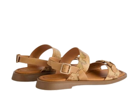 Alviero Martini 1A Classe Sandali C/Catena In Eco Nappa Geo Classic Z 1085 750B Natural Beige