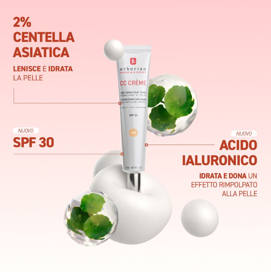 Erborian CC Creme Caramel Spf 30 ml 15 Fondotinta o base trucco idratante coprenza media per tutti i tipi di pelle
