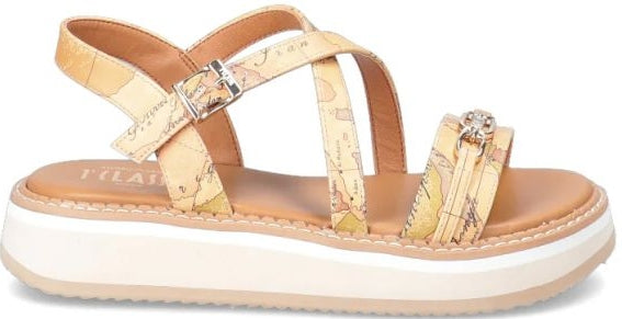 Alviero Martini Sandali In Pelle C/Fascia Incrociata N 2171 0371 Geo Classic