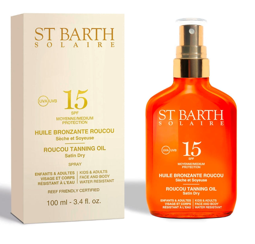 St Barth Solaire Huile Bronzante Roucou Spf 15