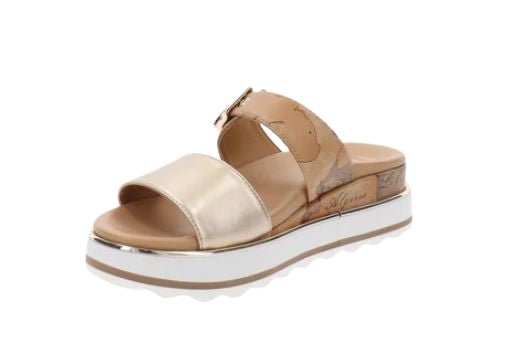 Alviero Martini 1A Classe Ciabatta  N 2465 0371 Col. X124  Platinum Beige Geo
