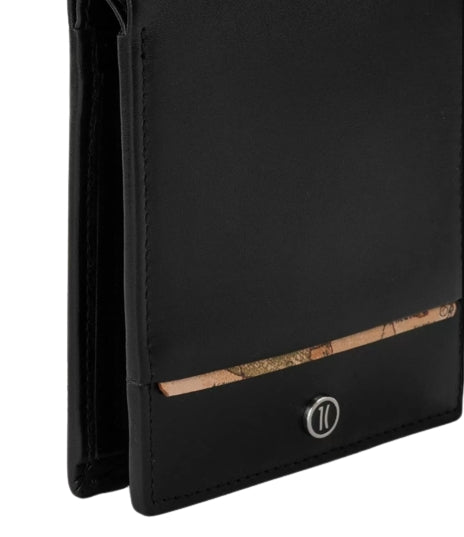 Alviero Martini Portafoglio Uomo In Pelle Liscia Nero Con Inserto Geo Classic Natural BV W152 5610 0001