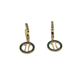 Alviero Martini1A Classe Orecchini Zirconi con pendente Oro LM PO85 3039 Col 0395 Dorato