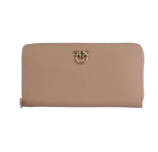 Pinko Portafoglio Ryder Zip Around Pelle  Beige