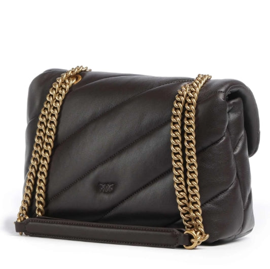 Pinko Borsa Puff New Mini Buckle Nappa PLTT 107057 Marrone Scuro
