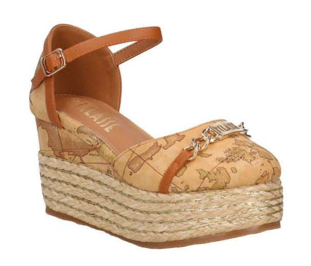 Alviero Martini 1A Classe Sandali Con Zeppa Z 1115 431G Geo Natural