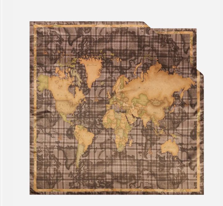Alviero Martini 1A Classe Foulard Tartan 90x90 KF114 1790 Col.0035 Taupe