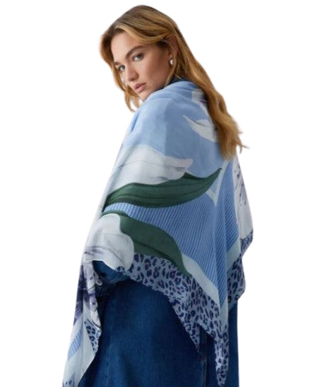 Liu Jo  Foulard   Maxi Orchidea Flower 2A6050 T2738 Col. 53932 Bright Blue