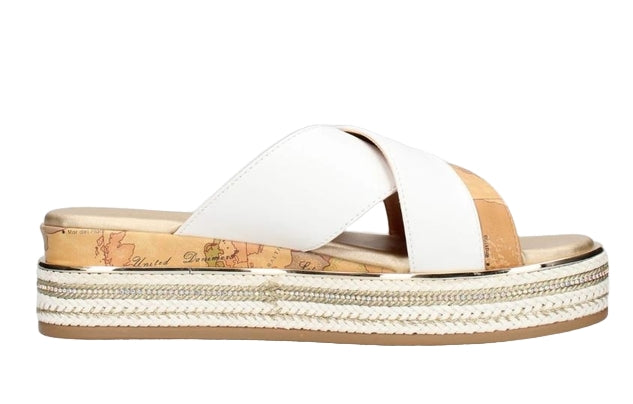Alviero Martini 1A Classe Sandali Scalzati N 2177 0371 Geo Classic Bianco