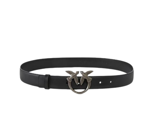 Pinko  Cintura   Love Berry in pelle  3 cm.    Black   TG. XL