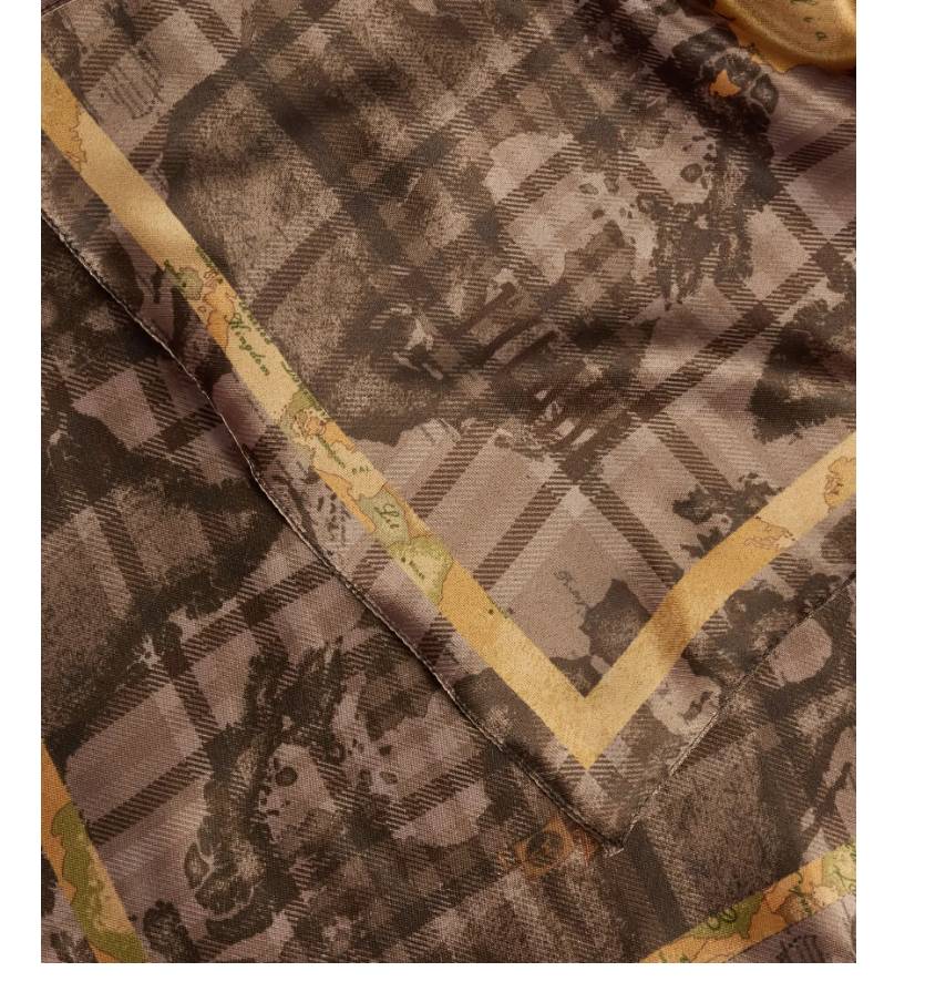 Alviero Martini 1A Classe Foulard Tartan 90x90 KF114 1790 Col.0035 Taupe