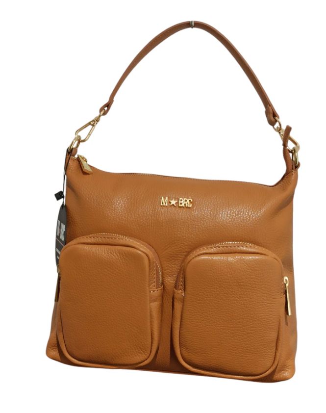 M Brc - Massimo Braccialini Borsa  In Pelle  Linea Voyager C131 Cognac