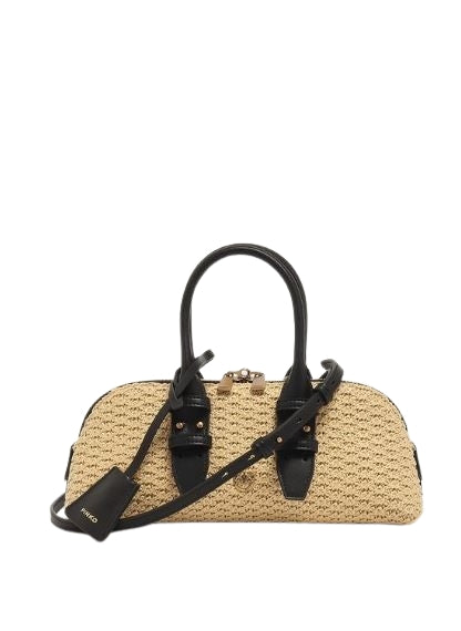 Pinko  Bowling Baguette  Rafia Vitello