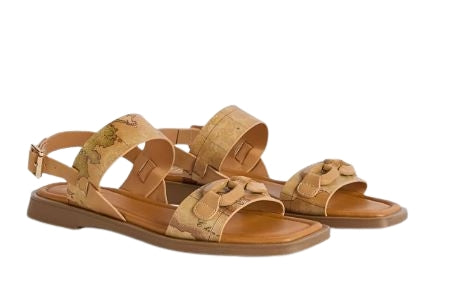 Alviero Martini 1A Classe Sandali C/Catena In Eco Nappa Geo Classic Z 1085 750B Natural Beige