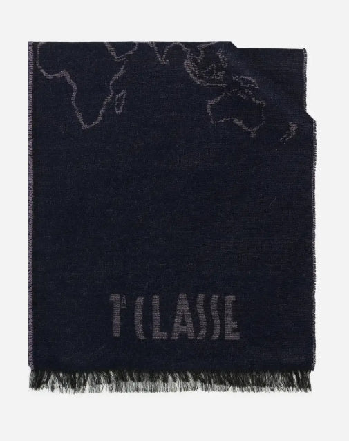 Alviero Martini 1A Classe Sciarpa Geo Filetto 40x180 KS577 1769 Col. 0149 Lapis Blue