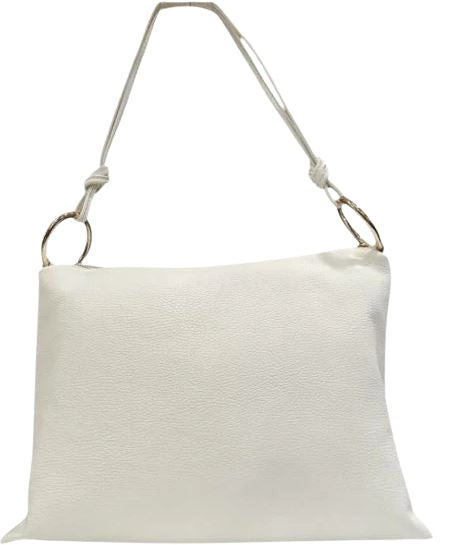 M BRC Massimo Braccialini Borsa Shopping in Pelle Linea Star Dust C126 Bianco