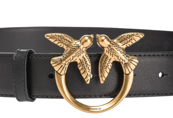 Pinko  Cintura   Love Berry in pelle  3 cm.    Black   TG. L