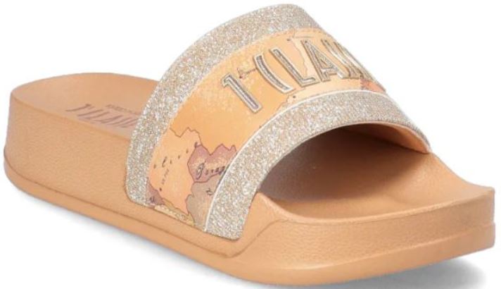 Alviero Martini 1A Classe Ciabatte Stampa Geo E Logo Iconico N 2201 0513 Platinum/Geo Beige