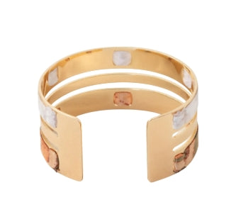 Alviero Martini1A Classe Bracciale Bangle con doppio nastro Geo Mix Oro Chiaro LM PO87 3041 Col 0411 Dorato