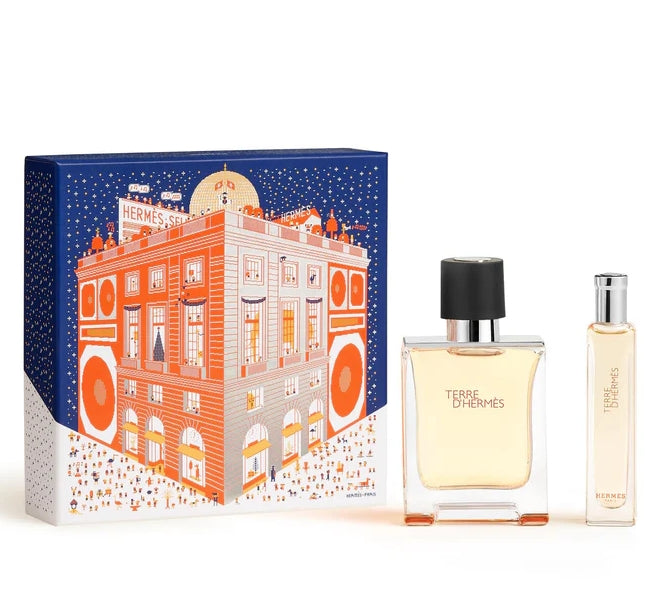 Profumo Uomo Hermes Terre D'Hermes Cofanetto Regalo Eau Toilette 50 Ml + Travel Size