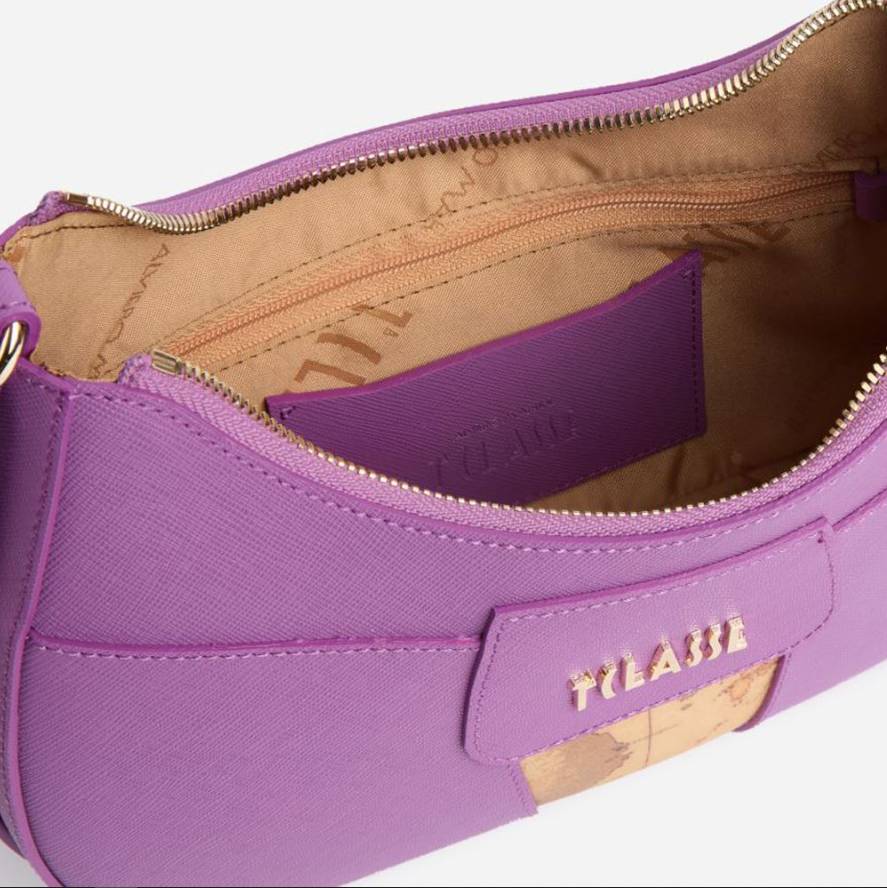 Alviero Martini 1A Classe  Bloom City Tracollina L LE50 9407 Col. 0261 Purple Bouganville