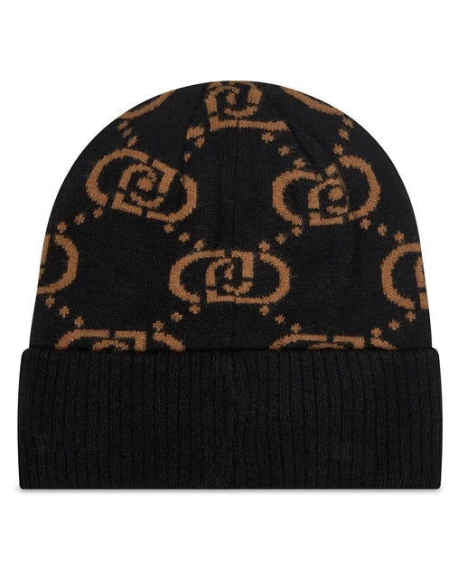 Liu Jo Beanie Logo Monogram Cappello 2F5005 M0300 Nero Cammello