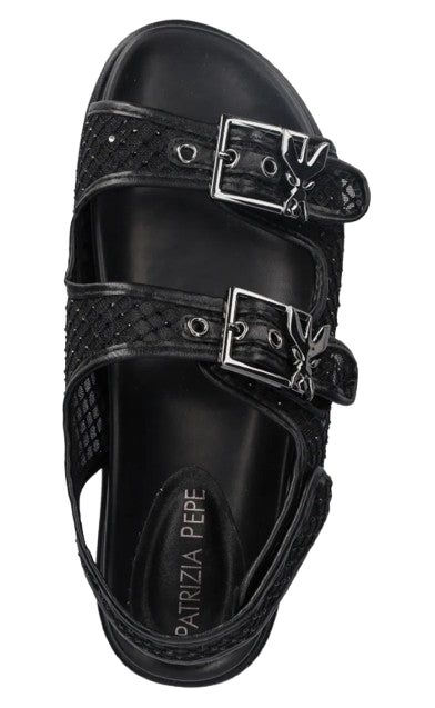 Patrizia Pepe Sandali Rete Strass PPJ338.01 Colore Nero
