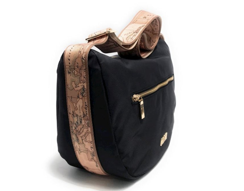 Alviero Martini 1a Classe Breeze Nylon Tracolla Mezzaluna Grande L LB84 9762 Col. 0001 Black