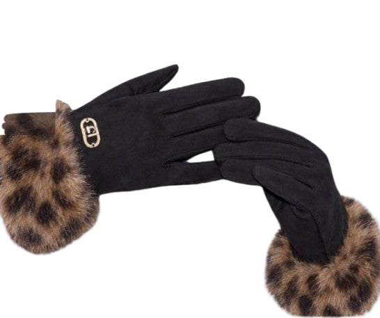 Liu Jo Guanti  Con Polsini In  Pelliccia Sintetica animalier  Eff. ScamosciatoTU  2F6058 T2746
