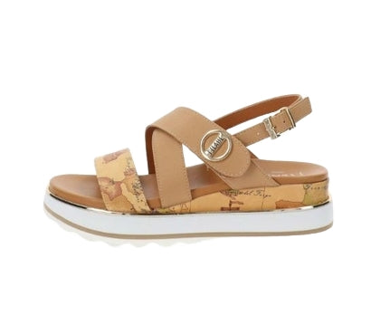 Alviero Martini Sandali C/Fascia Incrociata N 2193 0371 Geo Classic /Camel