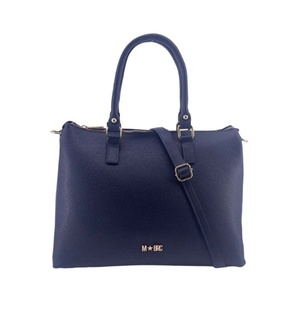 M BRC Borsa A Mano E Tracolla In Pelle Linea Piuma T157 Blu