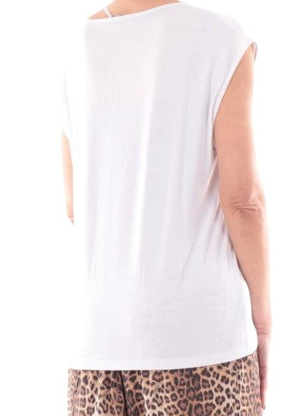 Liu Jo  Maglia T-shirt c/coulise VA6047 JS360 Col. S9740 Bianco/animalier