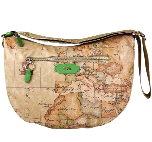 Alviero Martini 1a Classe Social Soft Mezzaluna Grande L LB99 S578 Col 0623 Verde Bali