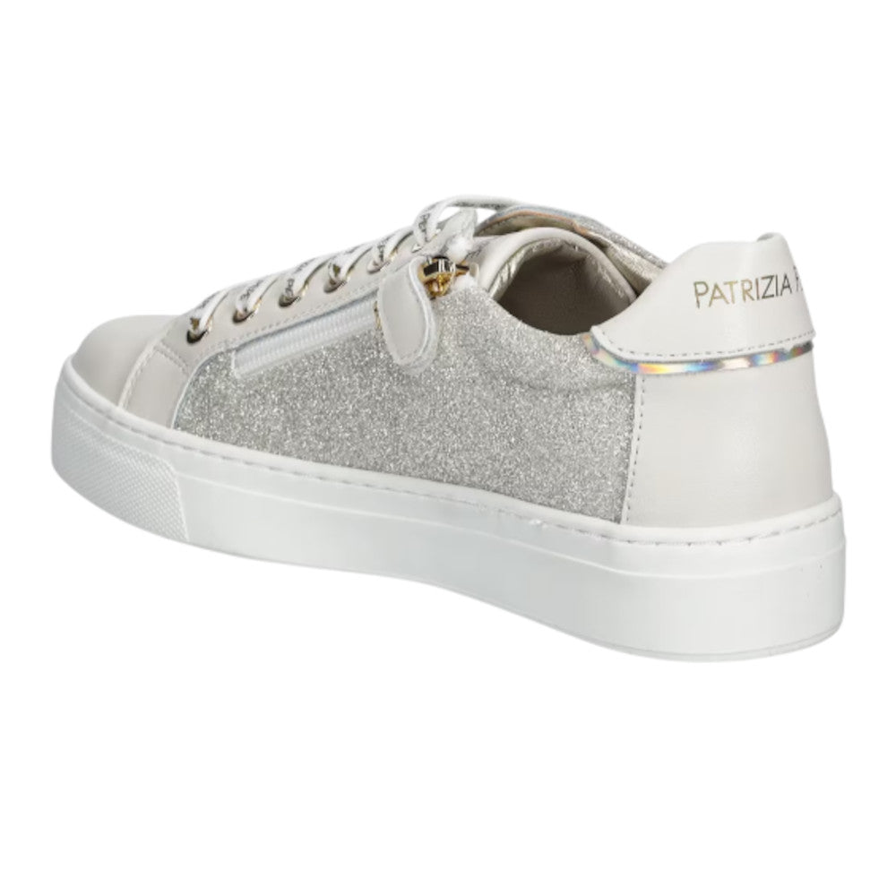 Patrizia Pepe Sneaker con brillantini PPJ301.30 Vitello Bianco