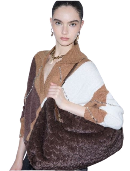 Borsa  Liu Jo Foulard bag  Af6194 E11668  Col. 91419 Deep brown