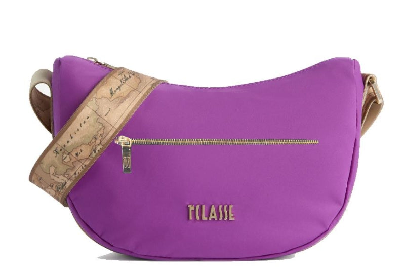 Alviero Martini 1a Classe Breeze Nylon Tracolla Mezzaluna Grande L LB84 9762 Col. 0261 Purple Boug