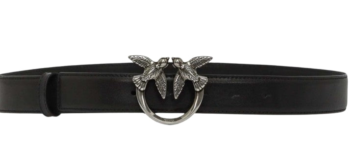 Pinko  Cintura   Love Berry in pelle  3 cm.    Black   TG.  S