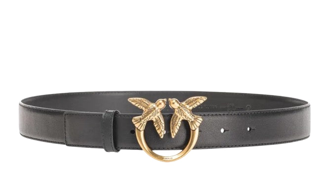 Pinko  Cintura   Love Berry in pelle  3 cm.    Black   TG. L