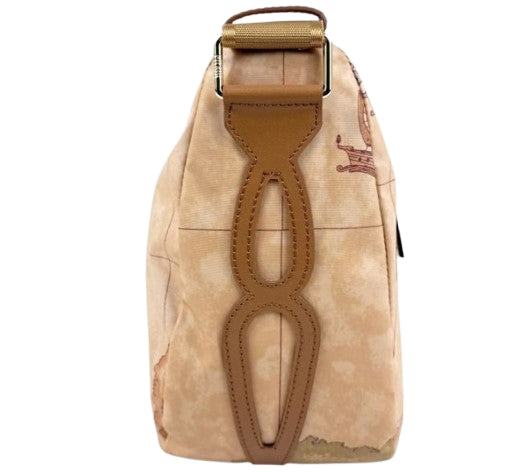 Alviero Martini 1A Classe Tracolla Mezzaluna Media  C/Tasca Geo Soft Petals L LE55 S578 Col.  0970 Tobacco
